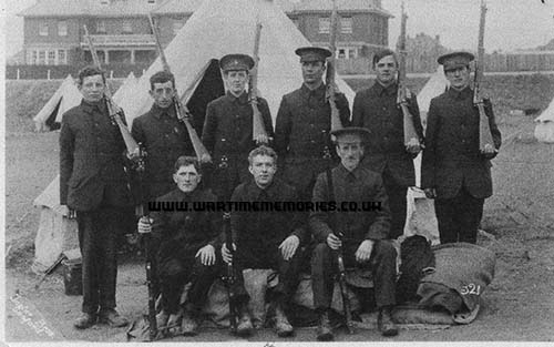 David Griffiths (centre of front row) with some of his army comrades